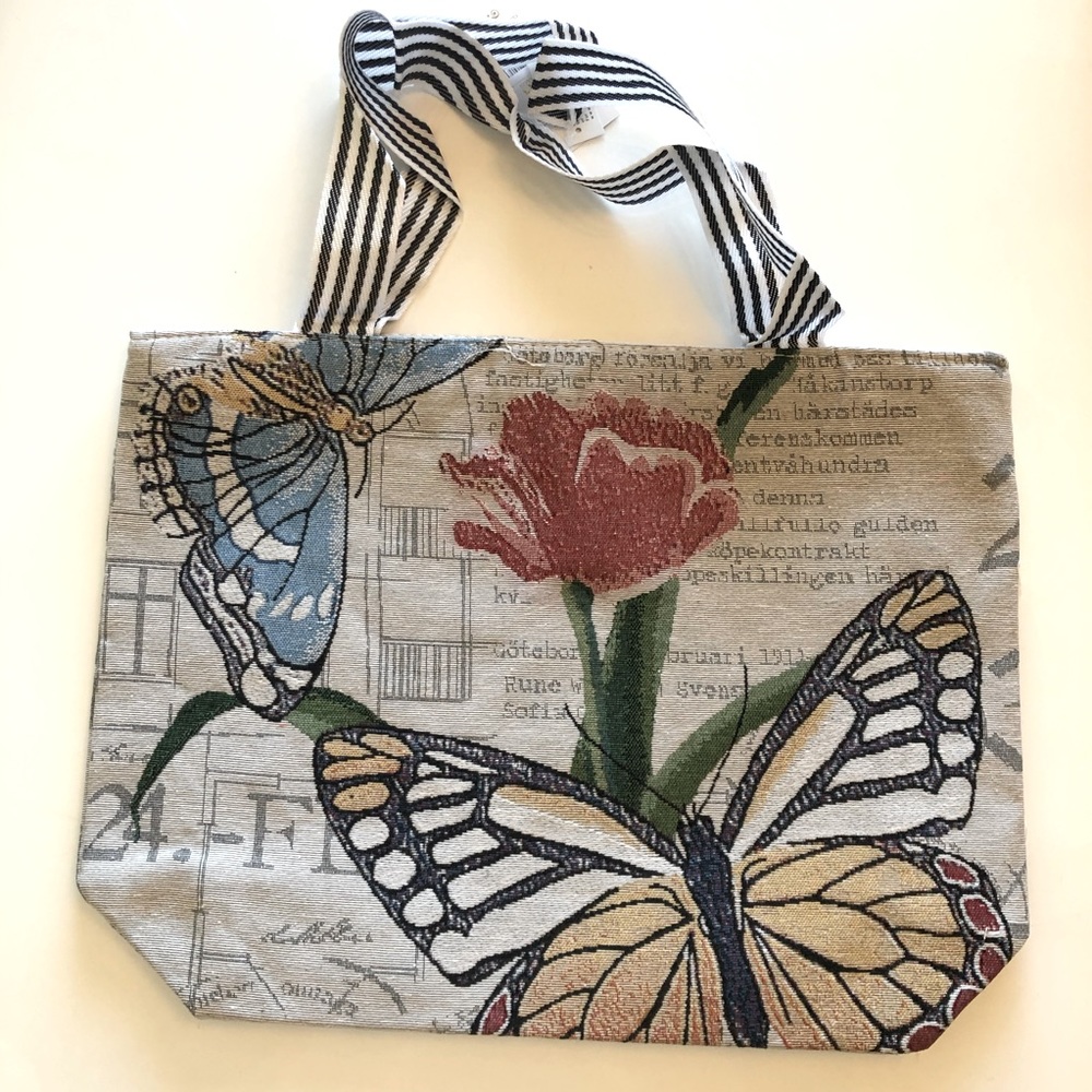 Butterfly Flower Tote Bag